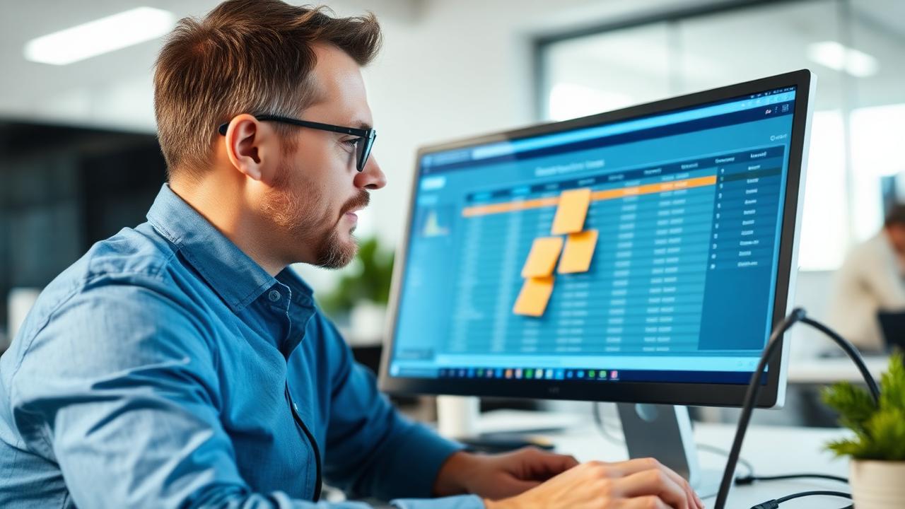 An operations manager watching an automation run finish on a laptop